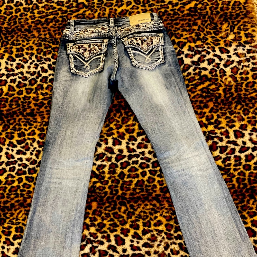 Grace bootcut jeans embellished & embroidered so cute! ❤️